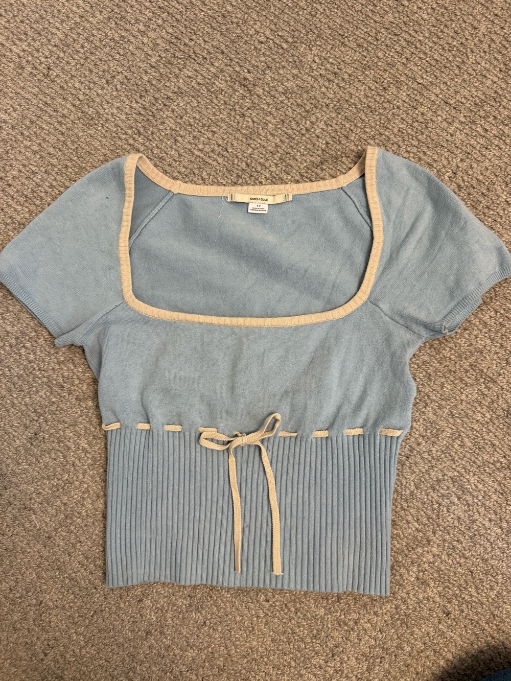 Urban outfitters short sleeve blue knit top